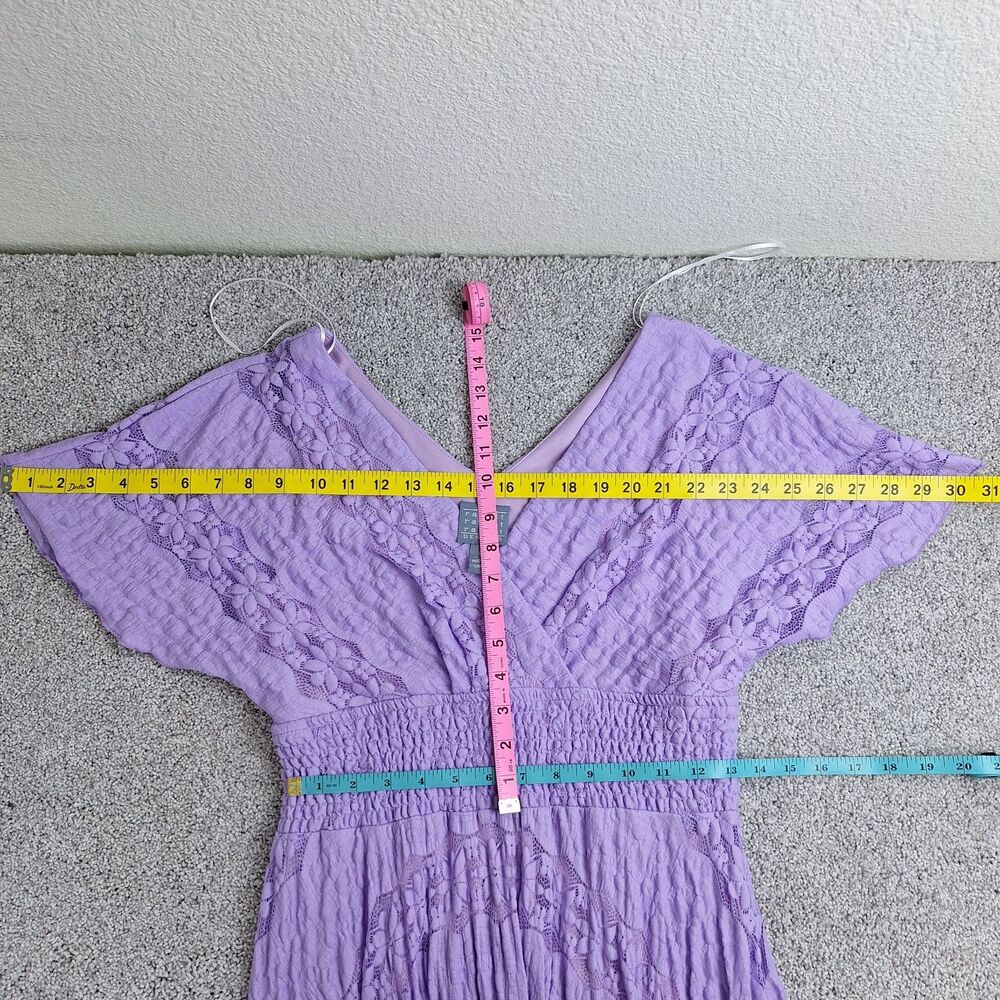 Rabbit Rabbit Rabbit Size 6 Lilac Lace Ruched Handkerchief Hem V Neck Fairycore - Picture 8 of 12